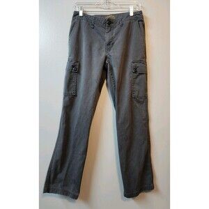 Vintage Abercrombie And Fitch Pants Womens 4 Gray Cargo Y2K Flare 100% Cotton